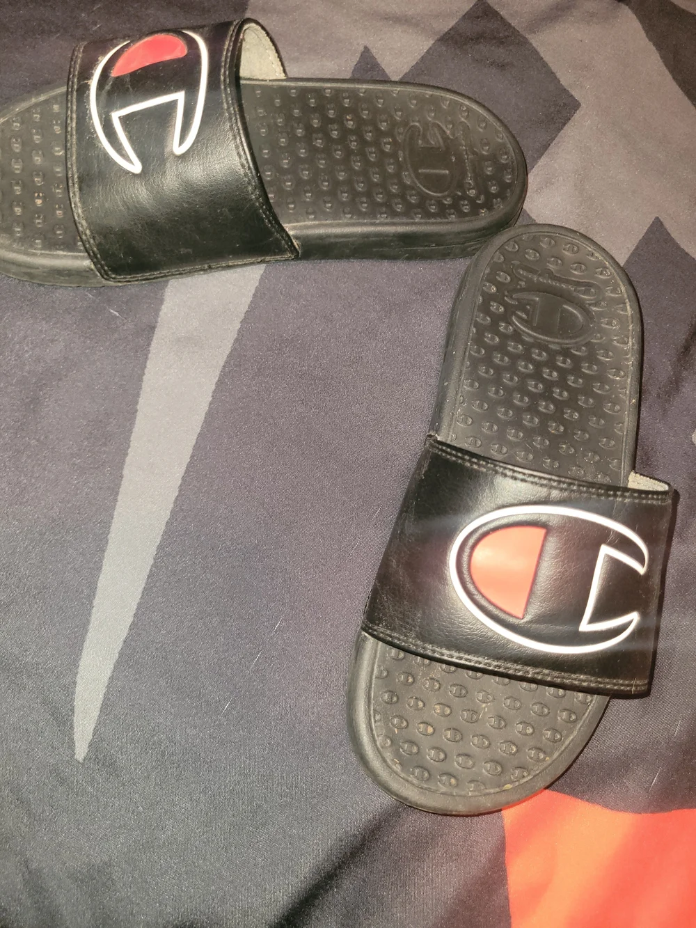 Champion Kids' Black & Red Slide Sandals
